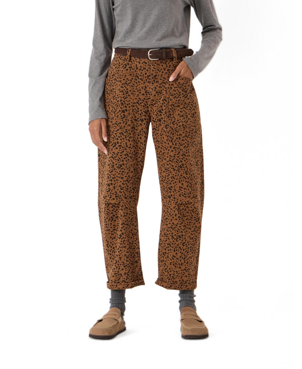 Hush Women's Cordi Barrel Leg Pants - Spotty animal brown