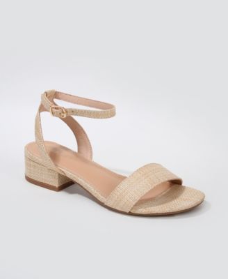 Adara Ankle Strap Low Block Heel Sandals