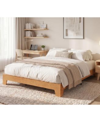 Bed Frame with Wooden Slats, Wood Platform Bed Frame, Low Profile Bed, No Box Spring Needed, Noise-Free.