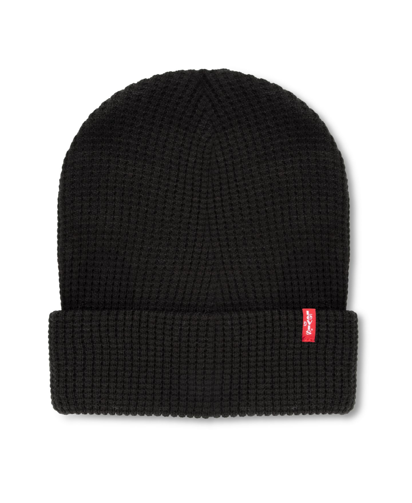 Мужские комплекты Levi's Waffle Knit Beanie & Buffalo Plaid Scarf, 2-Piece Set, цвет: Чёрный — фото 3