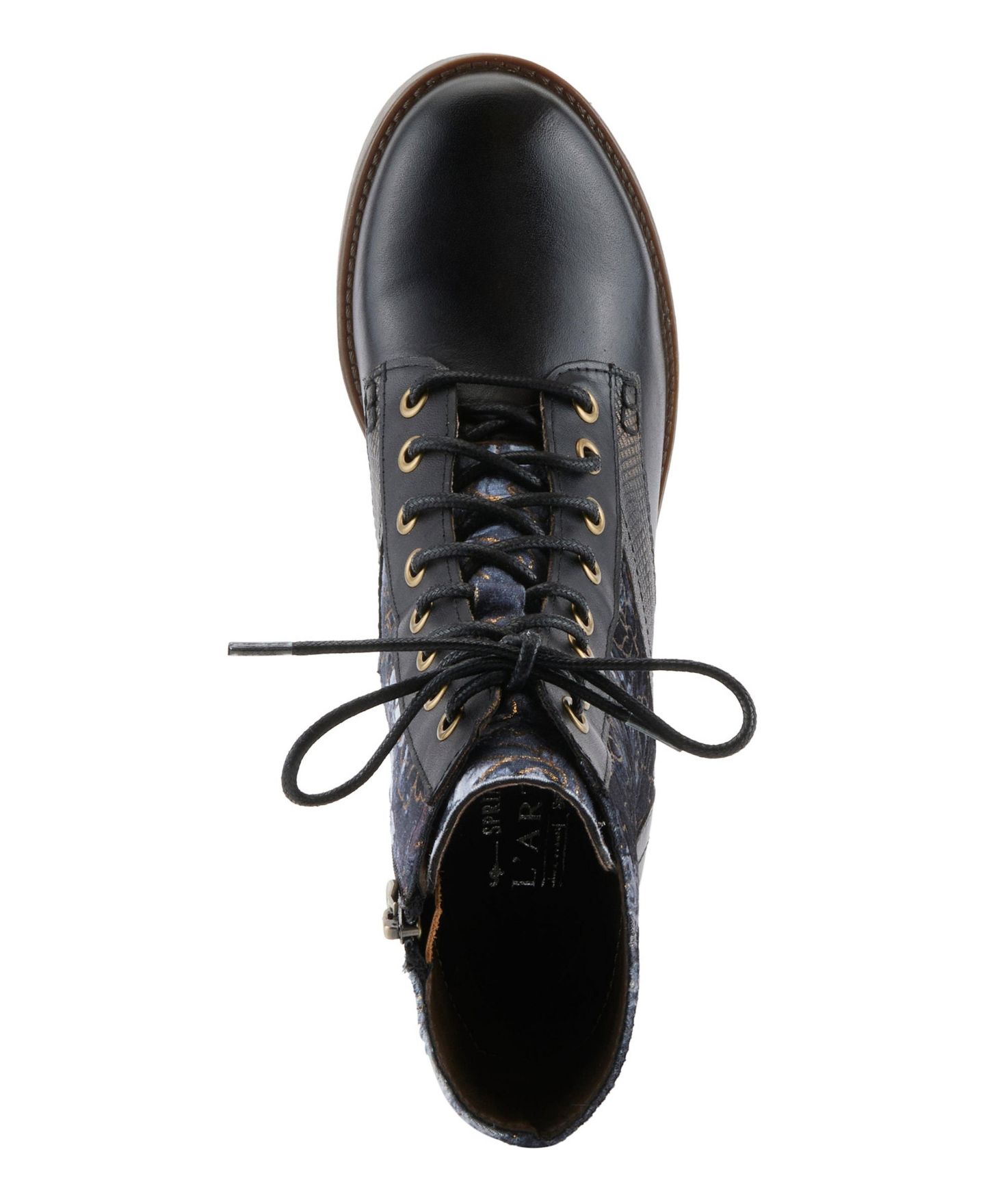 Женские ботинки L'Artiste Marty-flow Lace-up Boots with Tapestry Detail, цвет: Чёрный разноцветный — фото 3