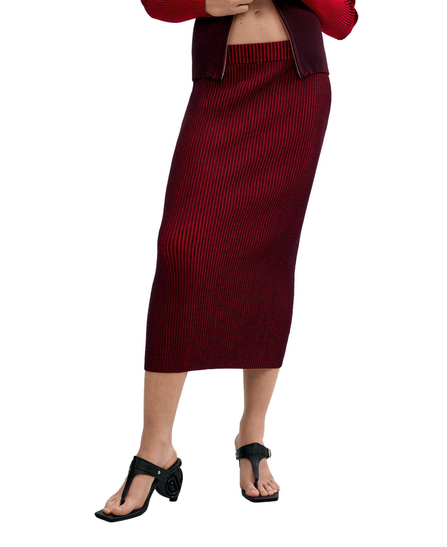 Женская юбка Desigual High-Waisted Midi Pencil, цвет: Красный — фото 1