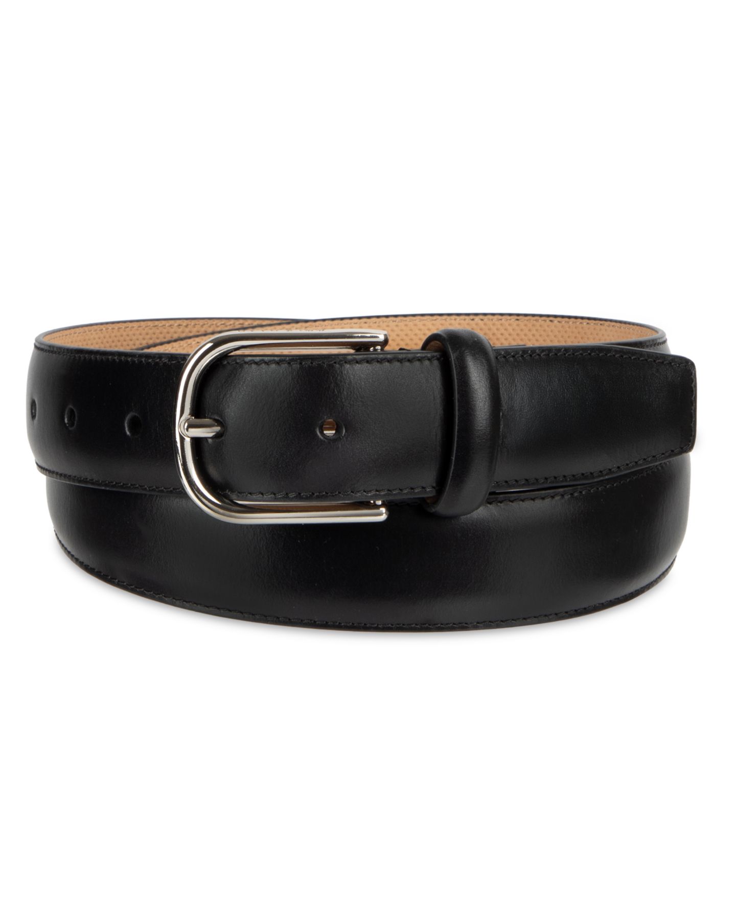 Мужской ремень Cole Haan Leather Classic Belt, цвет: Чёрный — фото 1