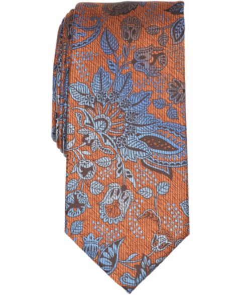 Мужской классический галстук Perry Ellis Deason с пейсли, цвет: Коньячный