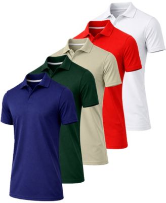 Men's Jump Start Short-Sleeve Regular-Fit Stretch-Knit Polo Shirt, 5-Pack