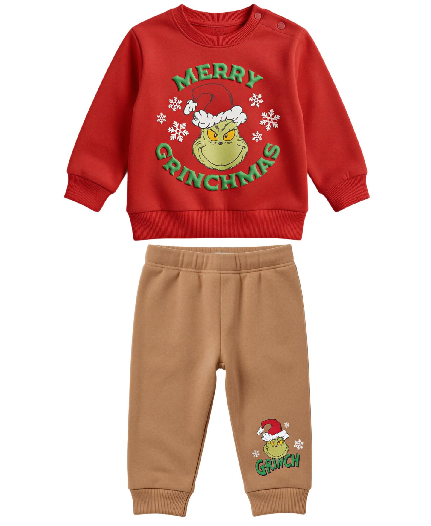 Комплект Disney Grinch Long-Sleeve Holiday Sweatshirt and Joggers, 2-Piece Set для мальчиков-малышей, цвет: Красный — фото 1