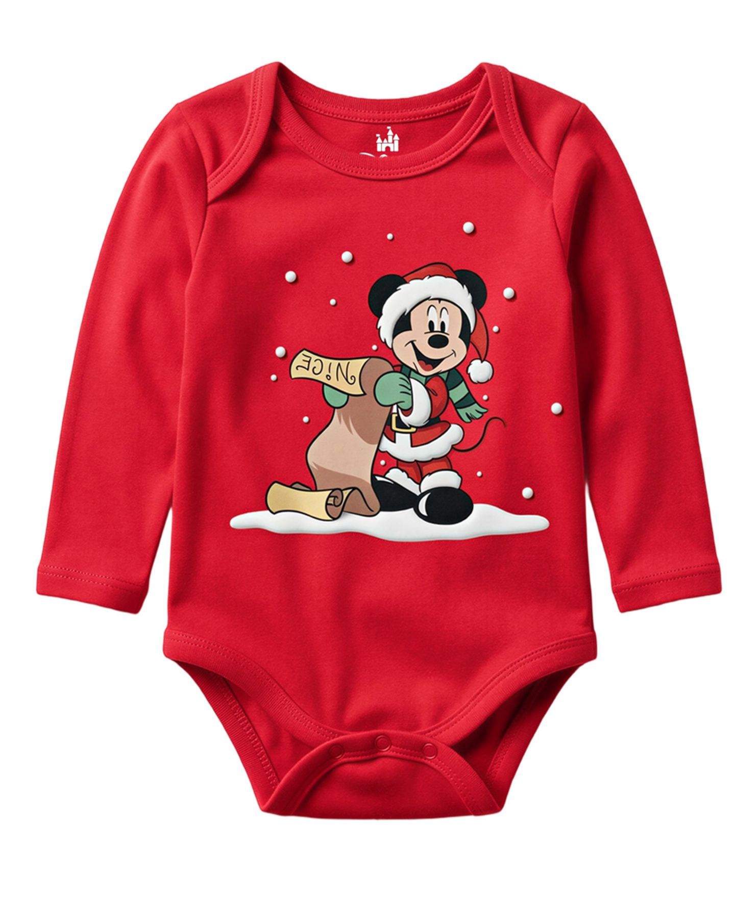 Детский праздничный комплект Disney «Микки Маус» Dear Santa для малыша: боди и джоггеры, цвет: Красный — фото 2