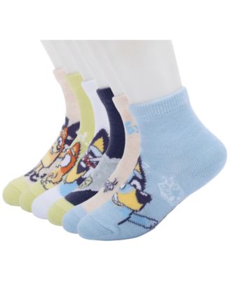 Toddler Boys' and Girls' 2T-5T Let's Explore Bluey Ankle Crew Socks, 6-Pack