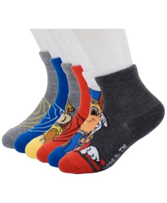 Boys' and Girls' 2T-5T Hero Crew Paw Patrol Ankle Socks, 6-Pack