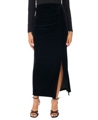 Women's Petite Velvet High-Waisted Maxi Skirt