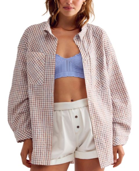 Сорочка Relaxed-Fit, длинный рукав — Free People, цвет: Слоновая кость
