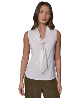 Women's Sleeveless V-Neck Satin Blouse