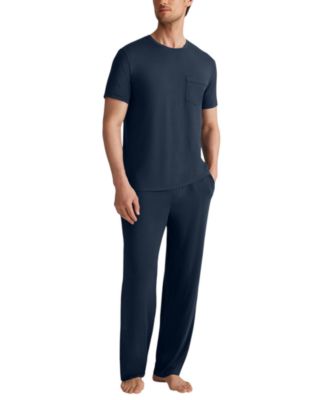 Men's Second Skin Sensory Friendly Stay-Put Waistband Modal-Spandex Blend Top and Pants, 2-Piece Set