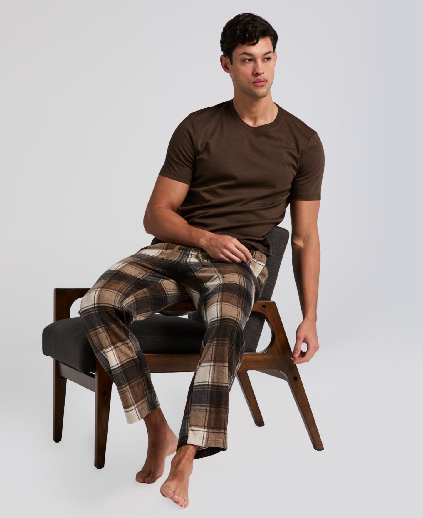 Пижамные брюки для мужчин, флис — Perry Ellis Portfolio, цвет: Шоколадный — фото 3