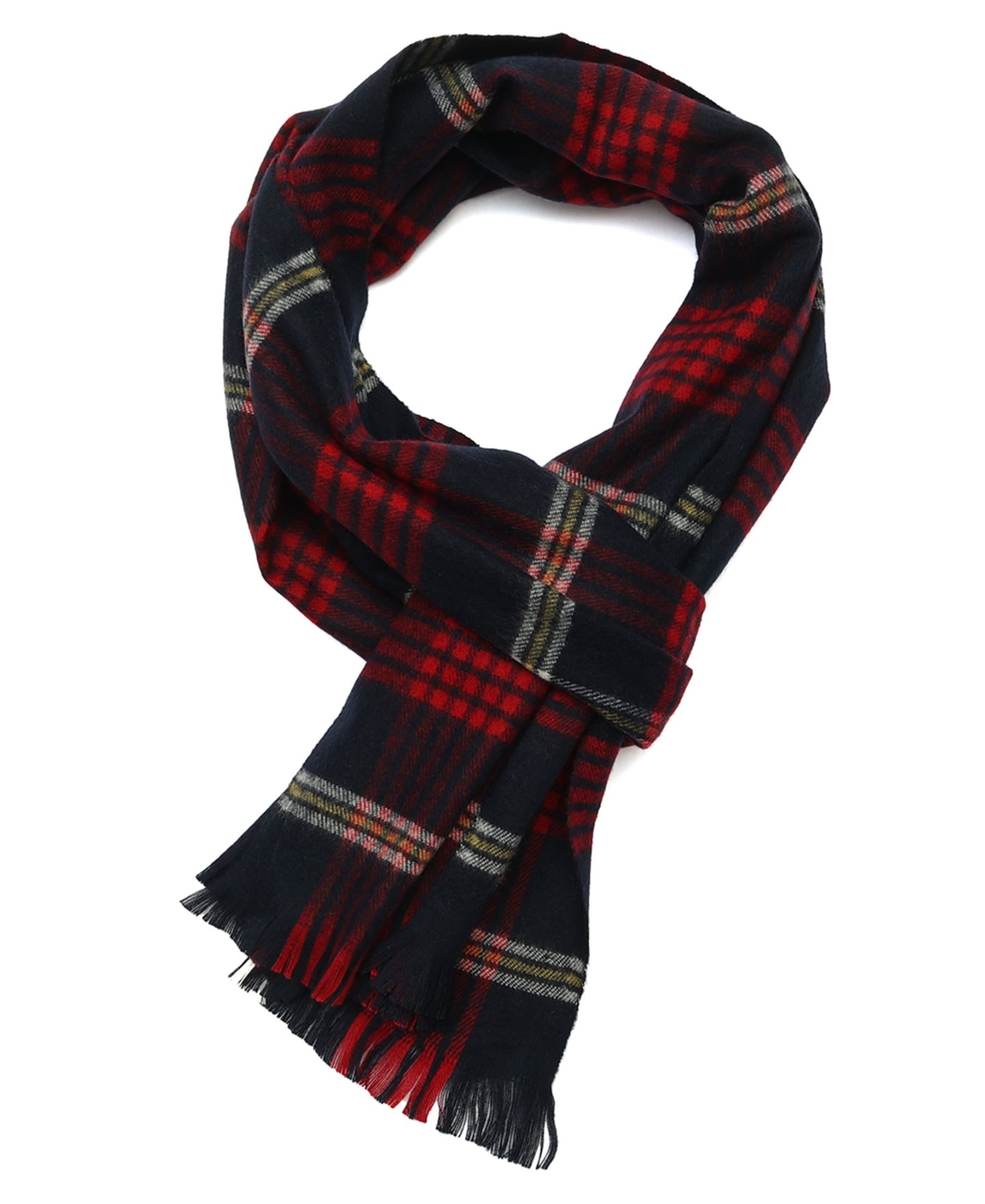 Мужской шарф Tommy Hilfiger Check Plaid Fringe, 17"W x 68"H, цвет: Космический синий разноцветный — фото 2
