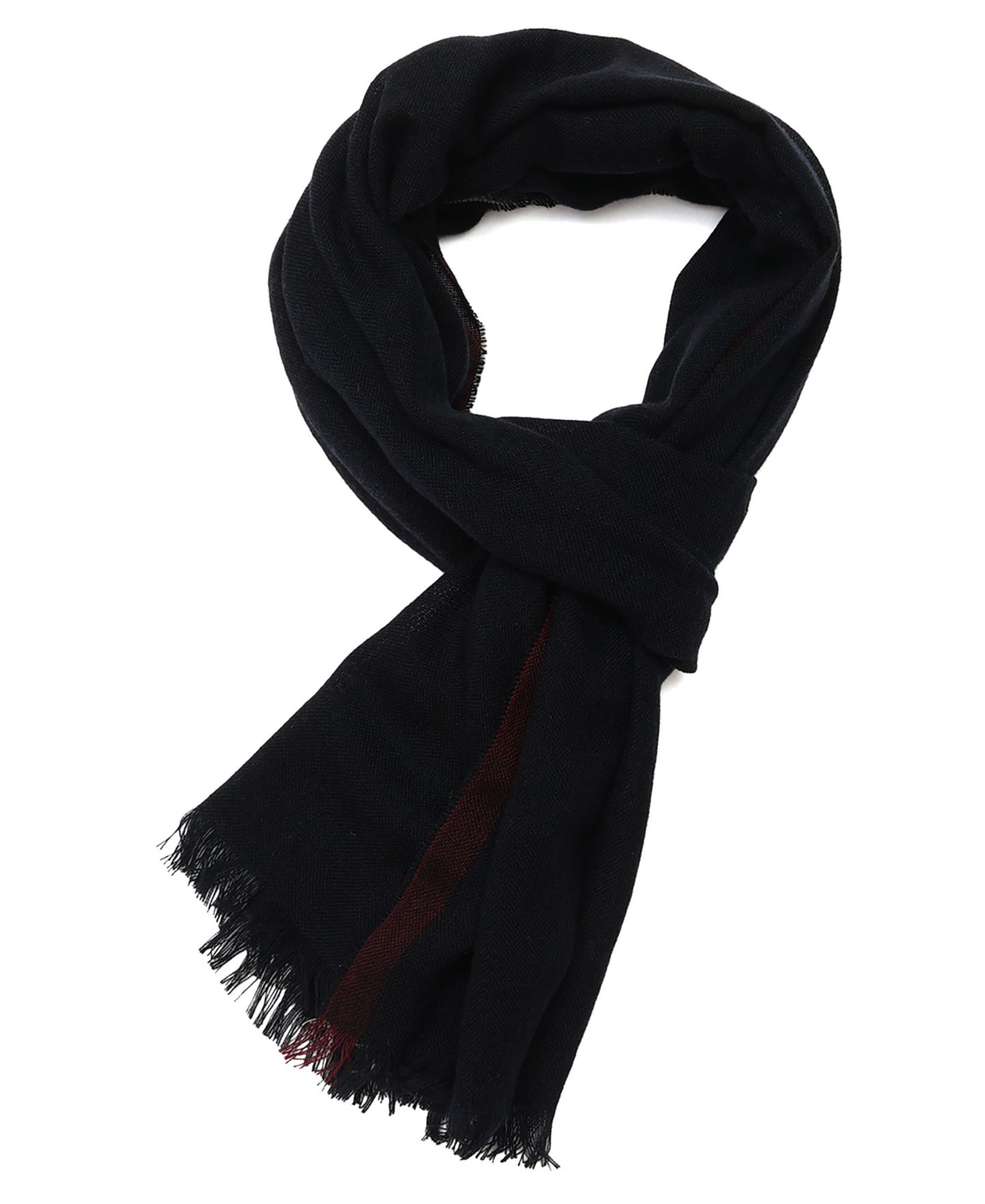 Мужской шарф Tommy Hilfiger Contrast Edge Yarn Dye Striped, цвет: Тёмно-синий — фото 3