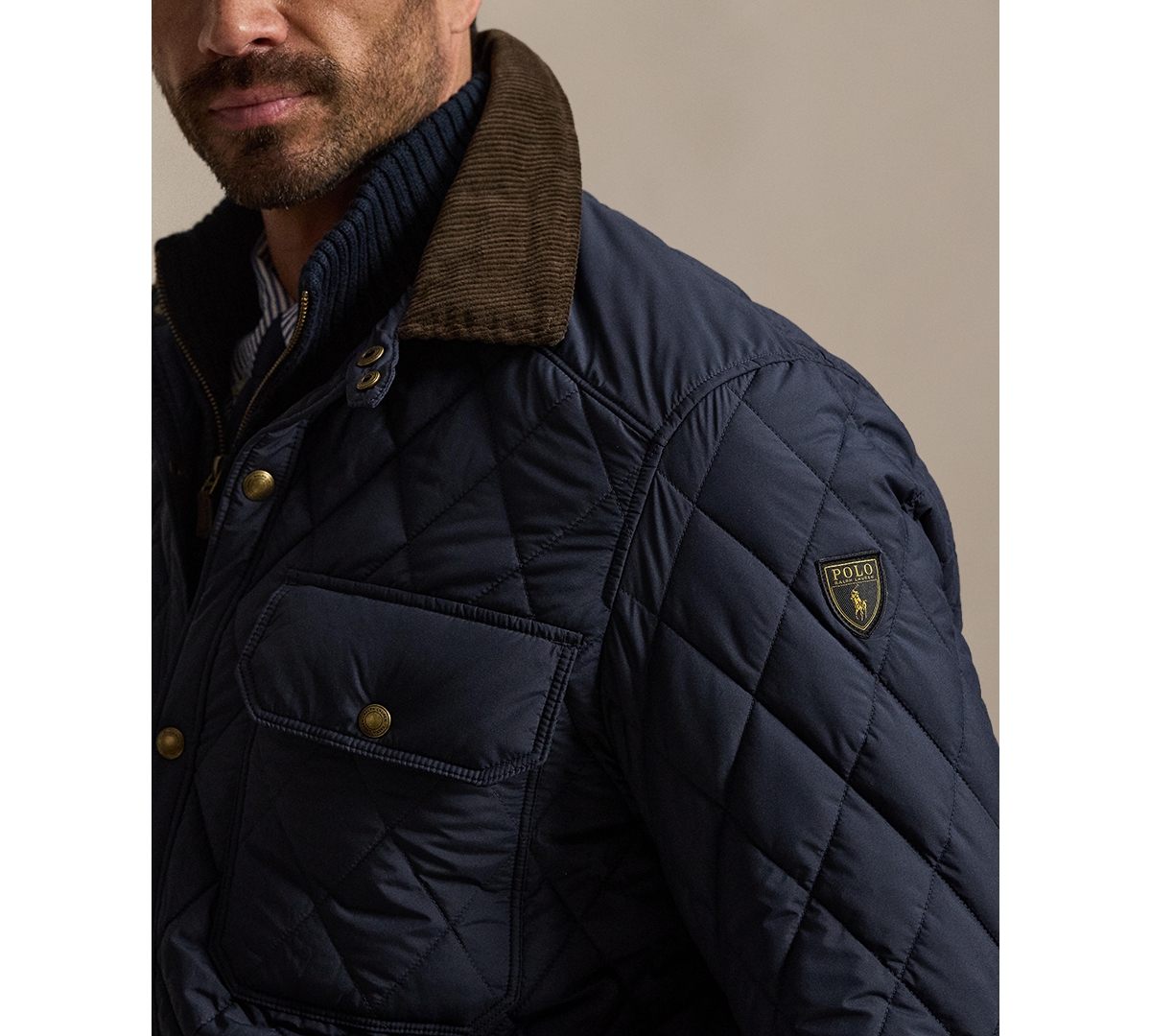Polo Ralph Lauren Men's Big & Tall Beaton Quilted Snap-Front Jacket