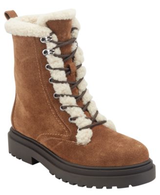 Women's Braylee Lug Sole Lace-Up Shearling Booties