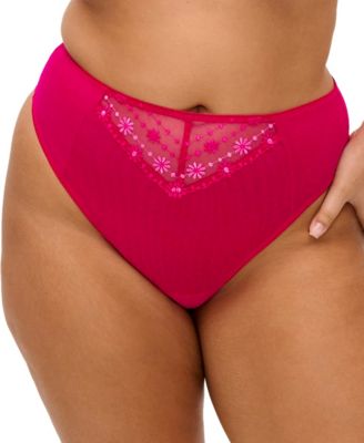 Plus Size Matilda High-Waisted Embroidered Mesh Panty