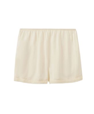Women's Satin Lace-Trimmed Elastic Waistband Shorts, 2.75" Inseam Pajama