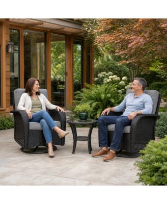 Outdoor Bistro Set with Swivel Rocking Chairs