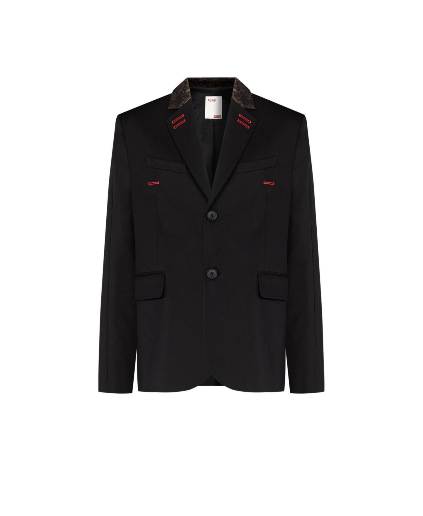 Мужской пиджак PCFG Your Itch Kangaroo-Collar V-Neck Lightweight Blazer, цвет: Чёрный — фото 4
