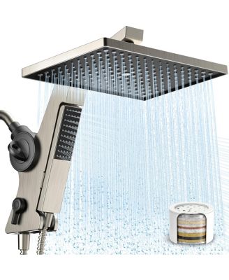 12'' Filtered Rain Shower Head Handheld Dual Softener