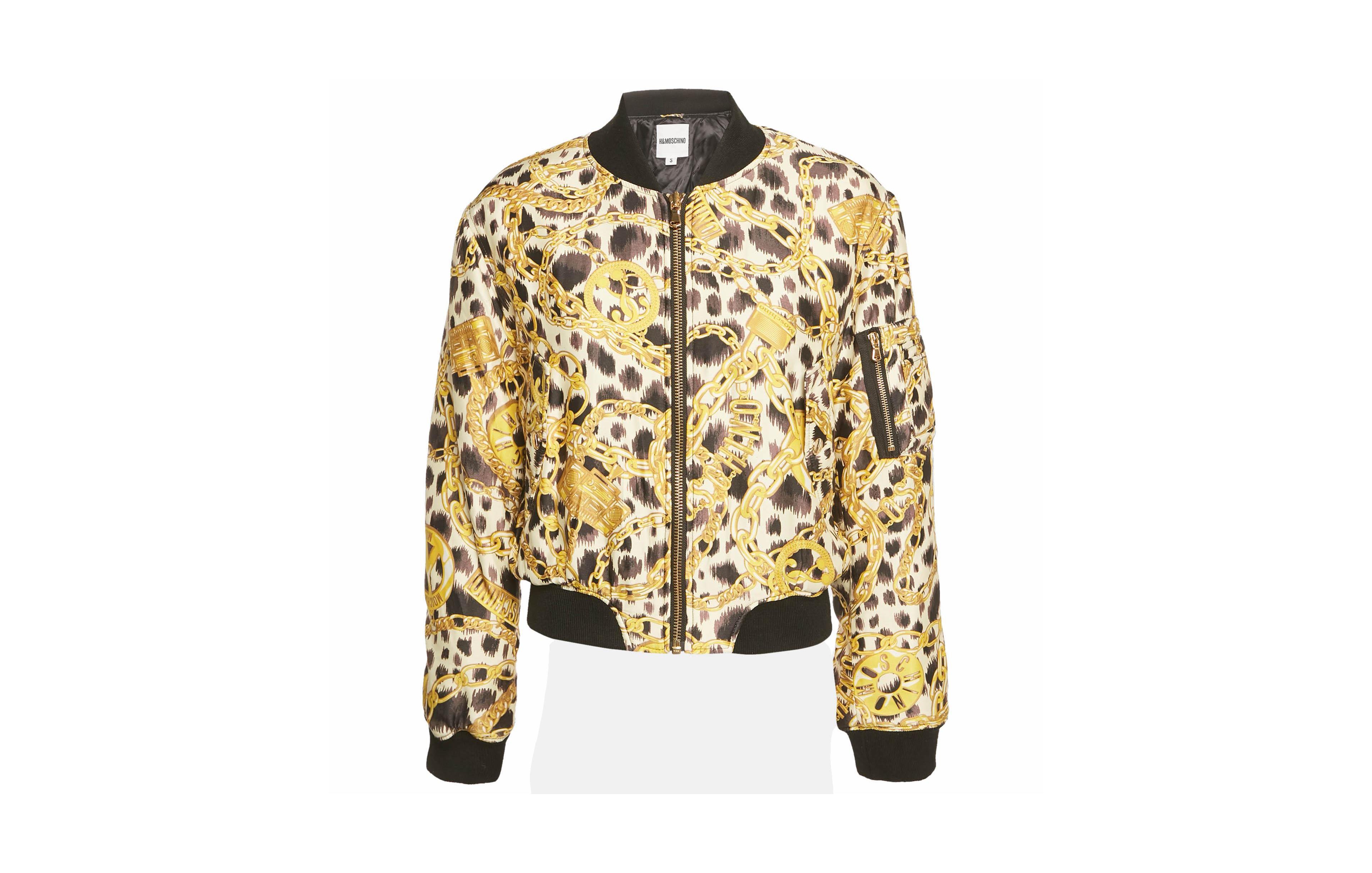 Moschino Women's Moschino x H&M Bomber Lightweight Leopard-Print Jacket