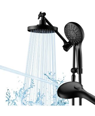 Rain Shower Head Handheld Power Wash Dual Extension Arm 3-way Diverter 9-mode Hose 2.5 GPM