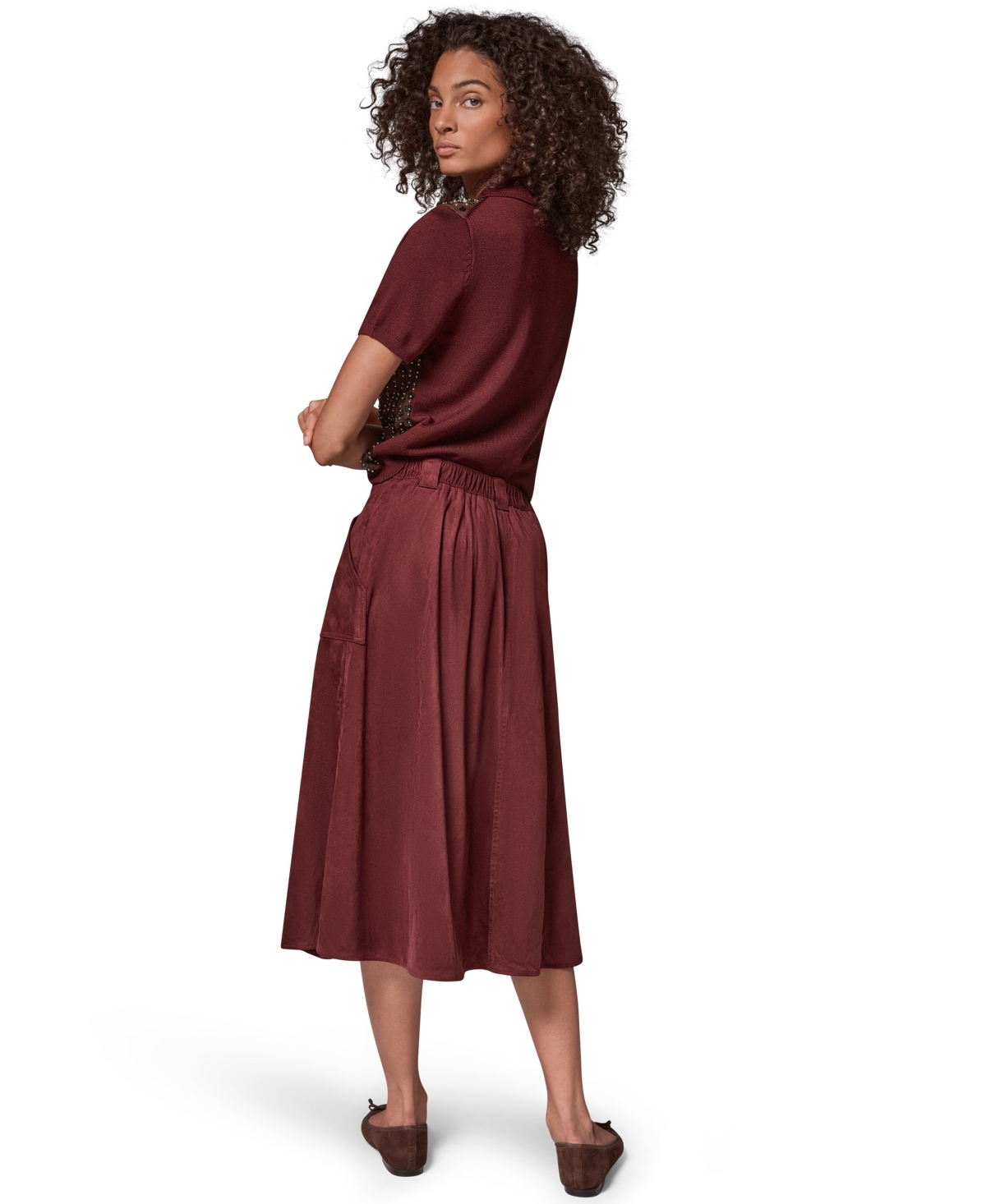 Donna Karan Weekend Women's Microsuede A-Line Midi Skirt