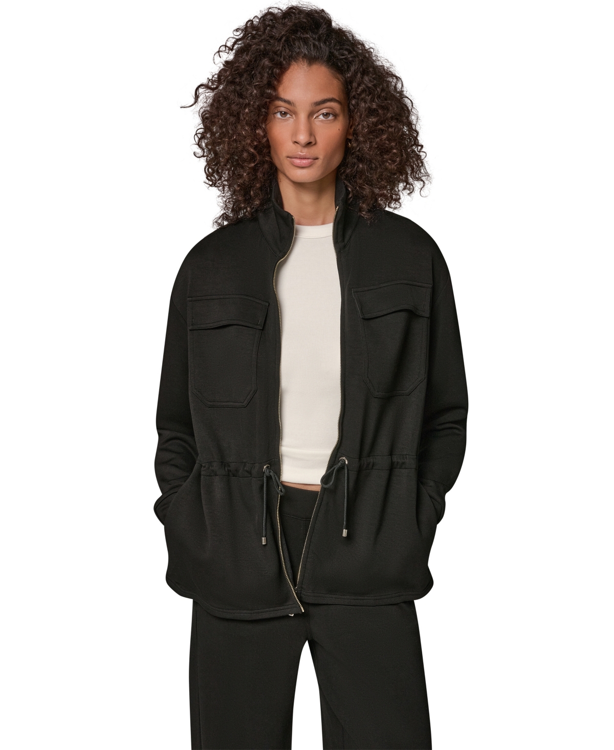 Donna Karan Weekend Women's Jet Setter Utility Lightweight Mock Neck Jacket