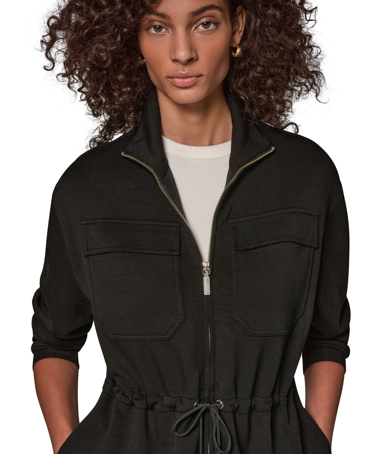 Женская куртка Donna Karan Weekend Jet Setter Utility Lightweight Mock Neck, цвет: Чёрный — фото 8