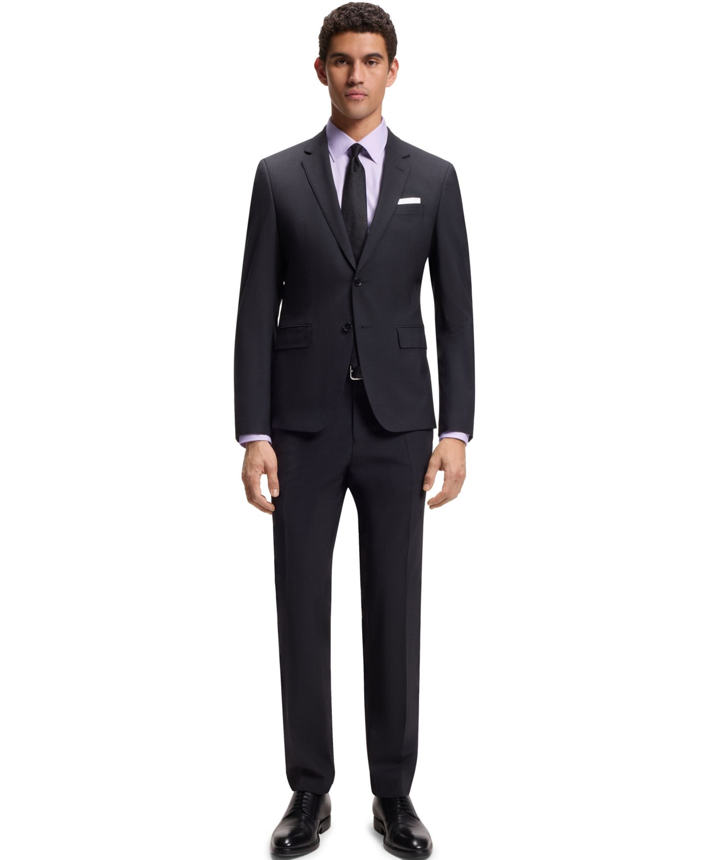 Мужская рубашка Hugo Boss Stretch Cotton Dress Shirt, цвет: Фиолетовый — фото 3