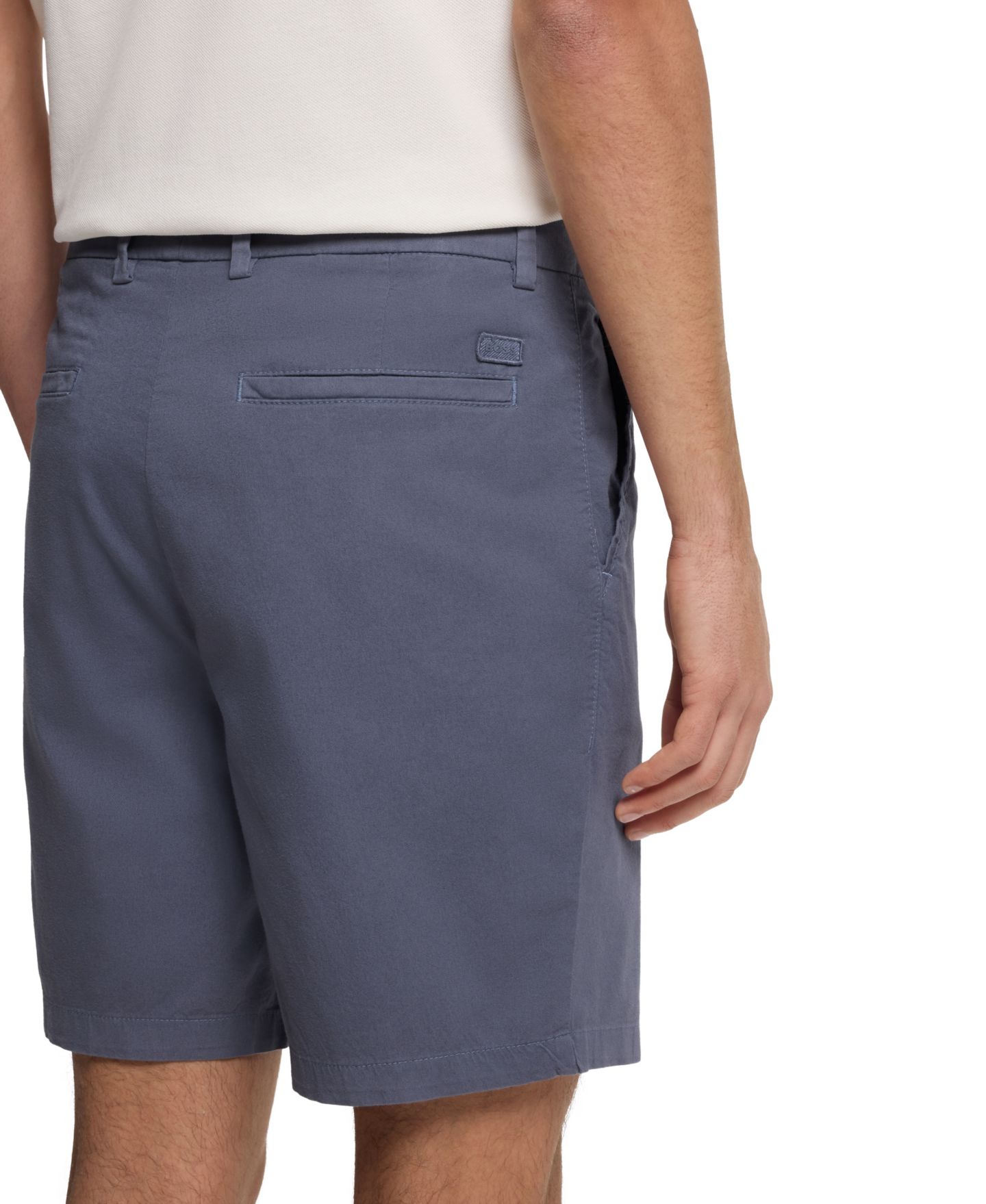 Мужские шорты Hugo Boss Stretch-Cotton Twill Modern-Fit Shorts, 8" Inseam, цвет: Синий — фото 3
