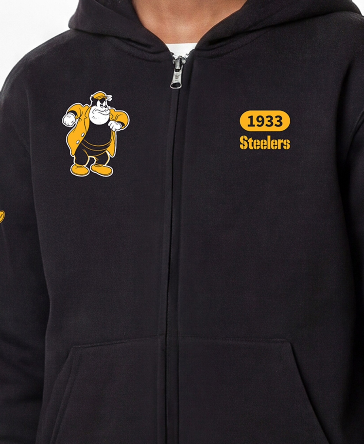 Champion Big Boys and Girls Black Pittsburgh Steelers Disney X Full-Zip Hoodie