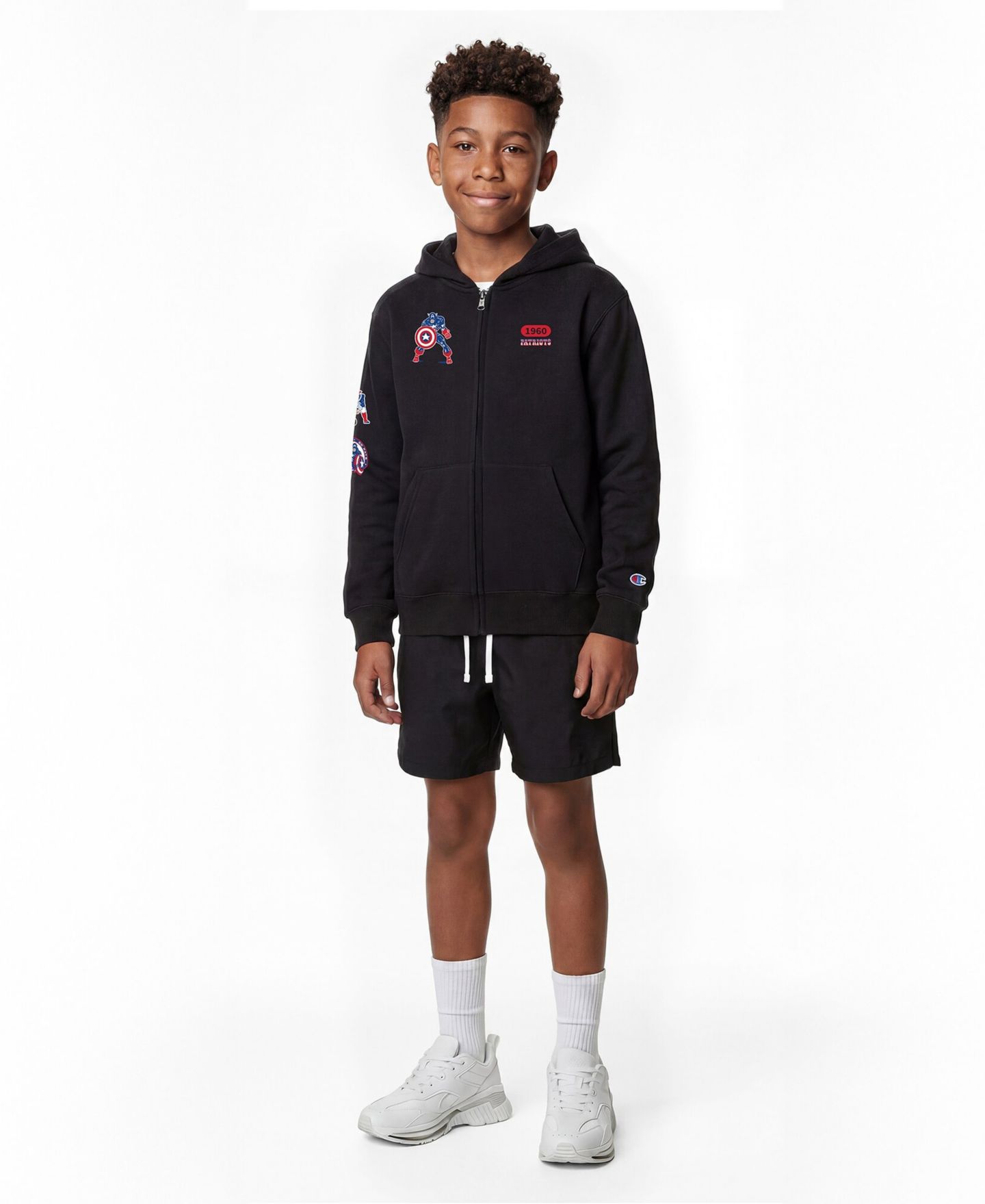 Детское худи Champion Black New England Patriots Disney X Champion Full-Zip — фото 4