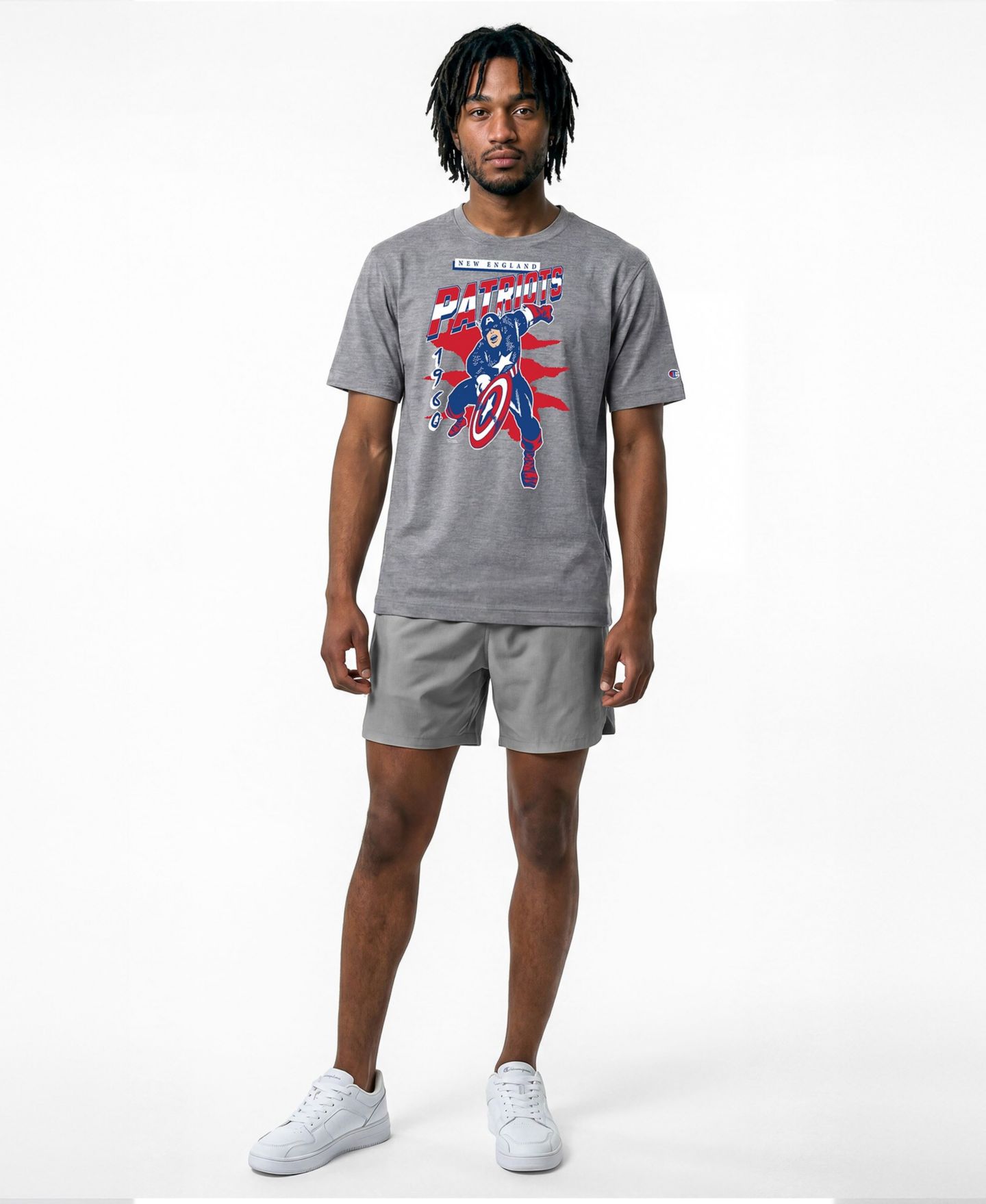 Мужская футболка Champion Gray New England Patriots Disney X Champion All Star — фото 3
