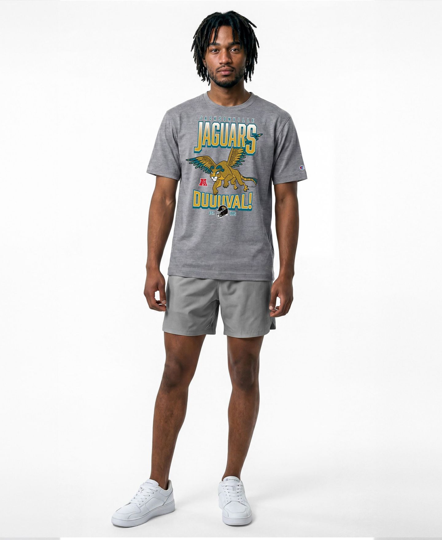 Мужская футболка Champion Gray Jacksonville Jaguars Disney X Champion All Star — фото 2