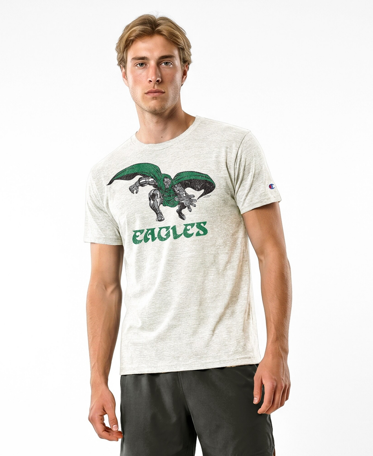 Champion Men's Cream Philadelphia Eagles Disney X Tri-Blend T-Shirt