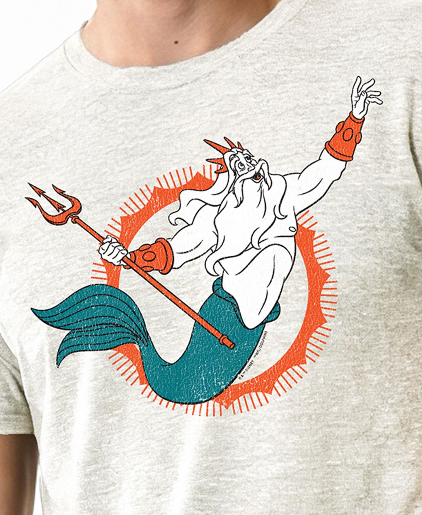 Мужская футболка Champion Cream Miami Dolphins Disney X Champion Tri-Blend — фото 3