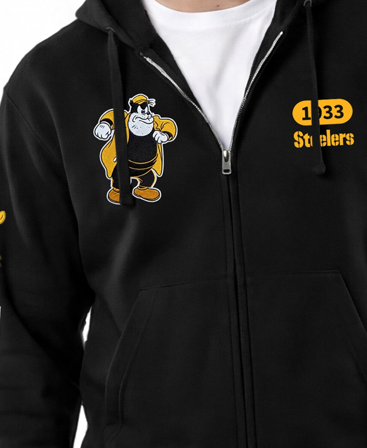 Champion Men's Black Pittsburgh Steelers Disney X All Star Full-Zip Hoodie