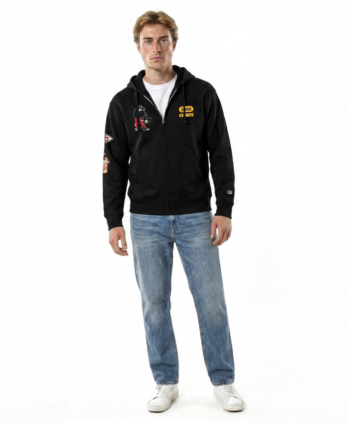 Champion Men's Black Kansas City Chiefs Disney X All Star Full-Zip Hoodie