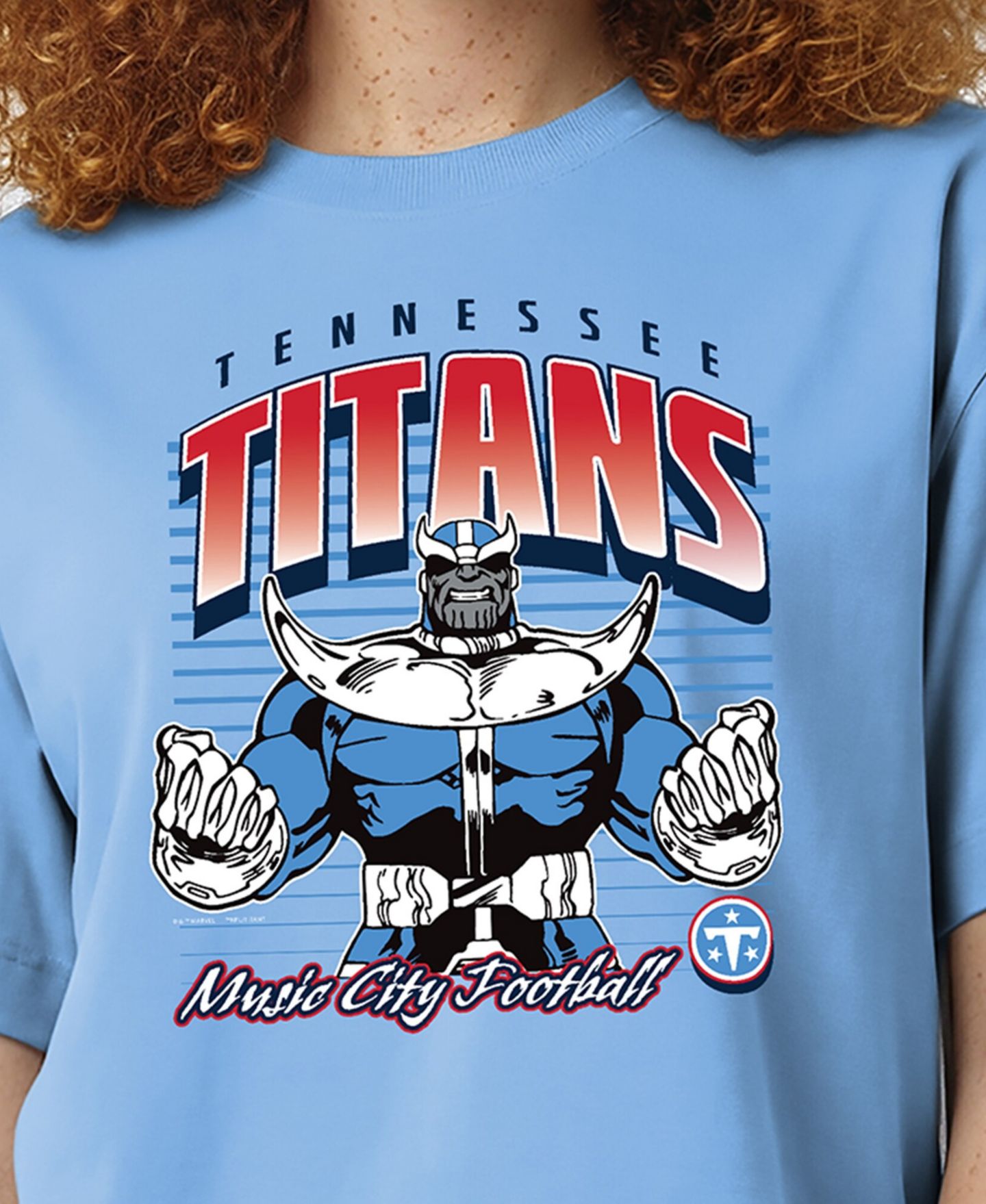 Женская футболка Champion Light Blue Tennessee Titans Disney X Champion All Star — фото 2