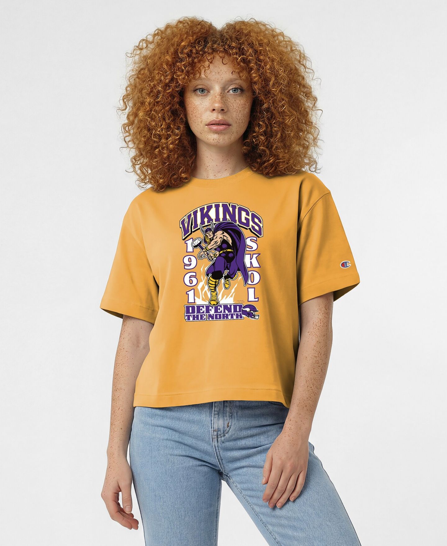 Женская футболка Champion Gold Minnesota Vikings Disney X Champion All Star — фото 1