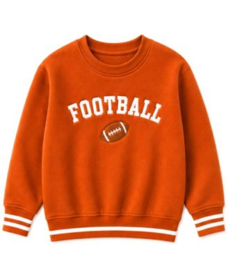 Boys' and Girls' Football Crewneck Long-Sleeve Cotton-Blend Sweatshirt