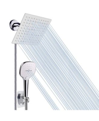 8" Shower Head Hose Rain Handheld Spray Flow Control