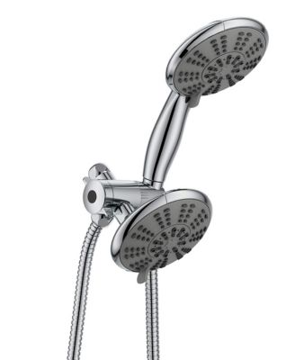 5" Dual Shower Head Handheld Spray 5 Modes Hose