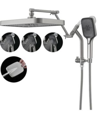 14" Rainfall Shower Head Handheld Spray Dual Adjustable set