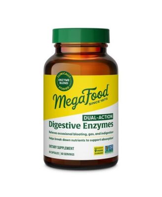 Dual-Action Digestive Enzymes for Women and Men Gas and Bloating Relief 60 Capsules