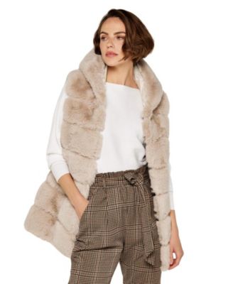 Women's Tiered Fur Hooded Gilet
